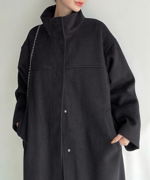 Meiru(メイル)の「スタンドカラーロングコート(その他アウター・レディース・グレー/ブラック/チャコール・LARGE/MEDIUM/SMALL)」の6枚目の写真