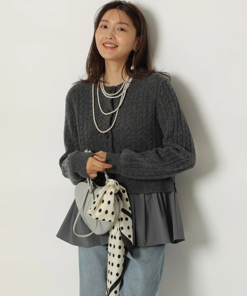 ウールカシミヤペプラムカーデ（ニット/セーター）｜JUSGLITTY（ジャス