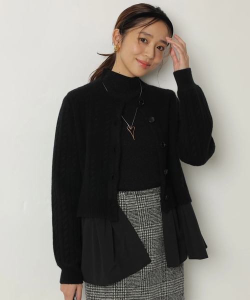 ウールカシミヤペプラムカーデ（ニット/セーター）｜JUSGLITTY（ジャス