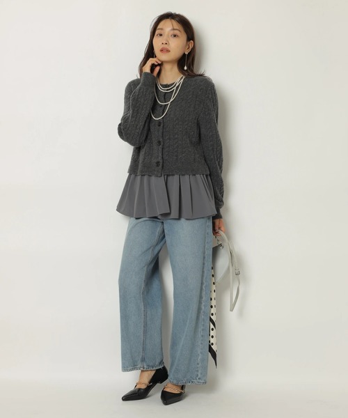 ウールカシミヤペプラムカーデ（ニット/セーター）｜JUSGLITTY（ジャス
