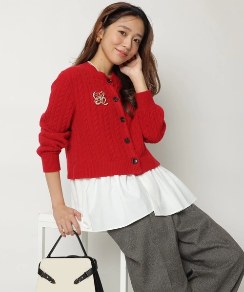 ウールカシミヤペプラムカーデ（ニット/セーター）｜JUSGLITTY（ジャス