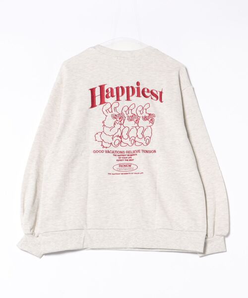 セール】《うさぎロゴ刺繍×バックデザイン》レディース 裏毛スウェット