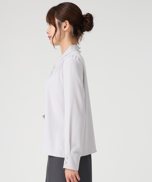 MISCH MASCH（ミッシュマッシュ）の「バー付きタイブラウス（シャツ/ブラウス・レディース・ベージュ/ブラック/グレー/ホワイト・ﾌﾘ-）」の20枚目の写真