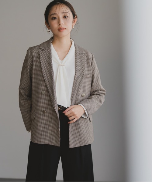 MISCH MASCH（ミッシュマッシュ）の「バー付きタイブラウス（シャツ/ブラウス・レディース・ベージュ/ブラック/グレー/ホワイト・ﾌﾘ-）」の9枚目の写真