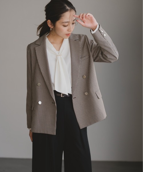 MISCH MASCH（ミッシュマッシュ）の「バー付きタイブラウス（シャツ/ブラウス・レディース・ベージュ/ブラック/グレー/ホワイト・ﾌﾘ-）」の10枚目の写真