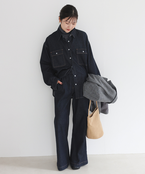 Healthy denim(ヘルシーデニム)の「Healthy DENIM/ヘルシーデニム バギーデニム Radish H68332203(デニムパンツ・レディース・ブルー/ネイビー・23cm/24cm/25cm)」の3枚目の写真
