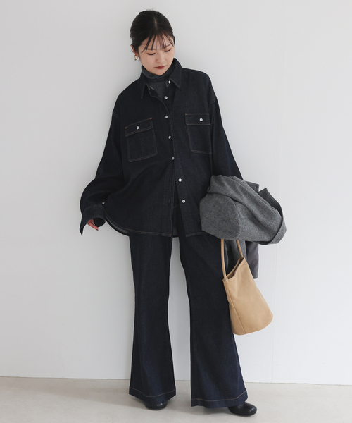 Healthy denim(ヘルシーデニム)の「Healthy DENIM/ヘルシーデニム バギーデニム Radish H68332203(デニムパンツ・レディース・ブルー/ネイビー・23cm/24cm/25cm)」の4枚目の写真