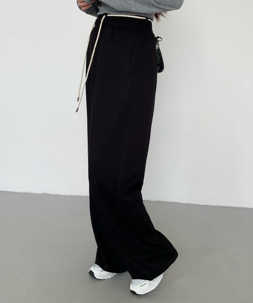 by LEGNA（バイレグナ）の「【選べる丈】ダンボールニットドローストリングワイドパンツ（その他パンツ・レディース・ブラック/グレイッシュベージュ/杢グレー/ダークブラウン/ダークグレー・M-Regular/L-Regular/XL-Regular/M-Short/L-Short/XL-Short/M-Long/L-Long）」の21枚目の写真