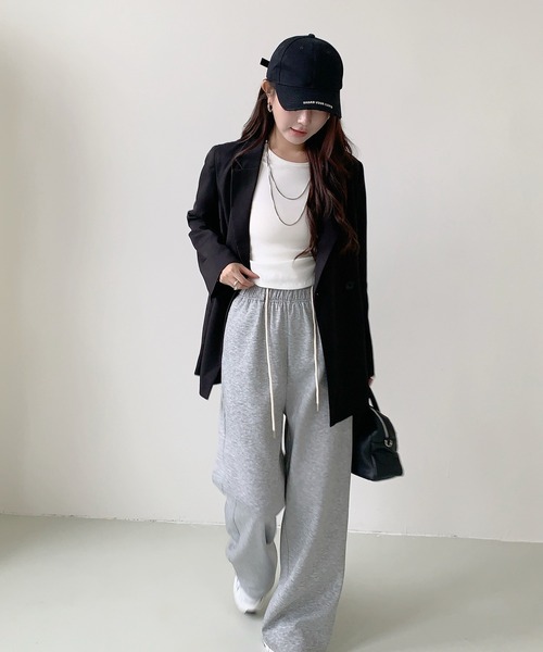 by LEGNA（バイレグナ）の「【選べる丈】ダンボールニットドローストリングワイドパンツ（その他パンツ・レディース・ブラック/グレイッシュベージュ/杢グレー/ダークブラウン/ダークグレー・M-Regular/L-Regular/XL-Regular/M-Short/L-Short/XL-Short/M-Long/L-Long）」の20枚目の写真