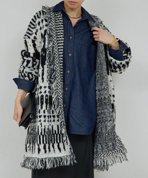 GALLARDAGALANTE（ガリャルダガランテ）の「【25th記念アイテム】フリンジニットガウン（カーディガン/ボレロ・レディース・ベージュ/ホワイト・FREE）」の2枚目の写真