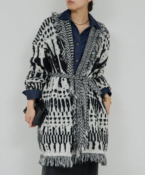 GALLARDAGALANTE（ガリャルダガランテ）の「【25th記念アイテム】フリンジニットガウン（カーディガン/ボレロ・レディース・ベージュ/ホワイト・FREE）」の19枚目の写真