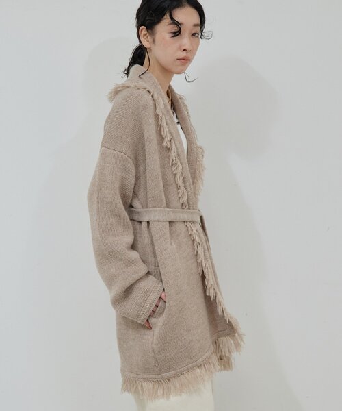 GALLARDAGALANTE（ガリャルダガランテ）の「【25th記念アイテム】フリンジニットガウン（カーディガン/ボレロ・レディース・ベージュ/ホワイト・FREE）」の3枚目の写真
