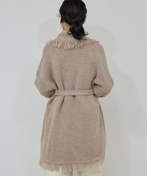 GALLARDAGALANTE（ガリャルダガランテ）の「【25th記念アイテム】フリンジニットガウン（カーディガン/ボレロ・レディース・ベージュ/ホワイト・FREE）」の5枚目の写真