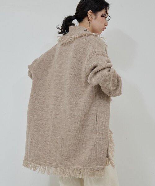 GALLARDAGALANTE（ガリャルダガランテ）の「【25th記念アイテム】フリンジニットガウン（カーディガン/ボレロ・レディース・ベージュ/ホワイト・FREE）」の8枚目の写真