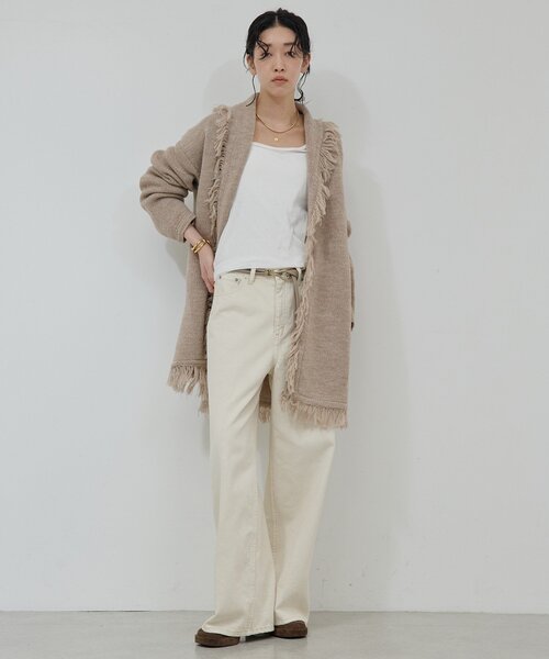 GALLARDAGALANTE（ガリャルダガランテ）の「【25th記念アイテム】フリンジニットガウン（カーディガン/ボレロ・レディース・ベージュ/ホワイト・FREE）」の9枚目の写真