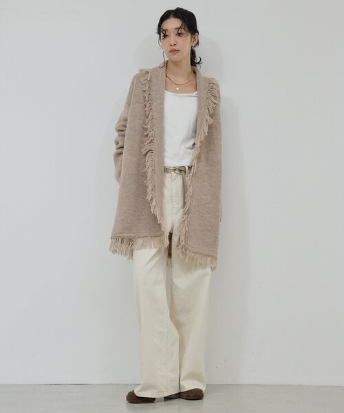 GALLARDAGALANTE（ガリャルダガランテ）の「【25th記念アイテム】フリンジニットガウン（カーディガン/ボレロ・レディース・ベージュ/ホワイト・FREE）」の10枚目の写真