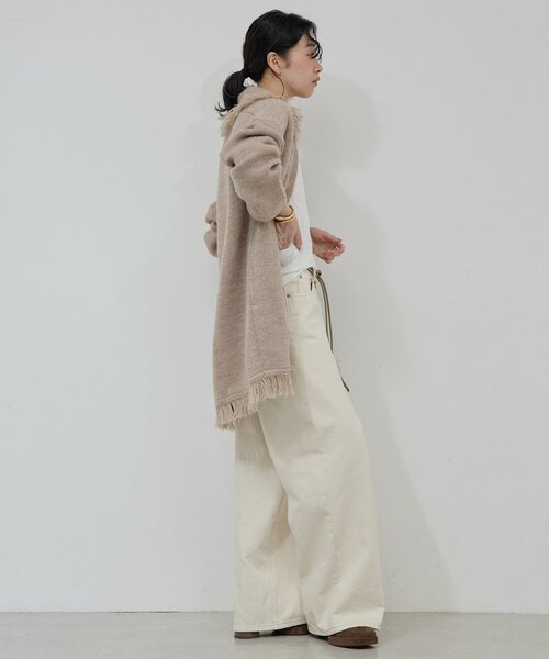 GALLARDAGALANTE（ガリャルダガランテ）の「【25th記念アイテム】フリンジニットガウン（カーディガン/ボレロ・レディース・ベージュ/ホワイト・FREE）」の12枚目の写真