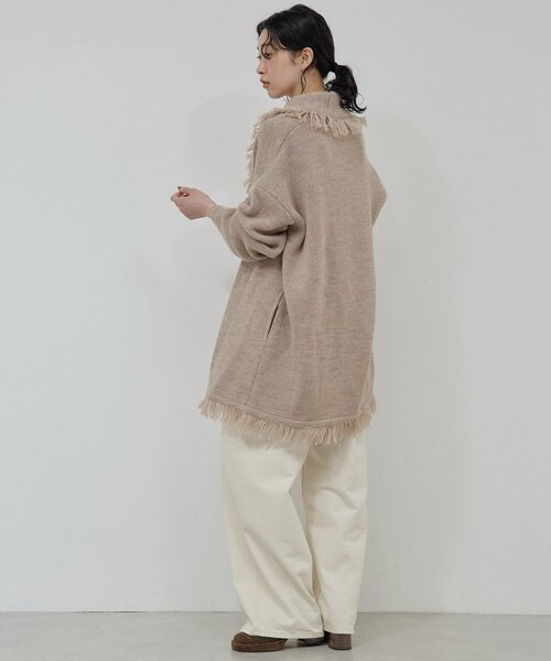 GALLARDAGALANTE（ガリャルダガランテ）の「【25th記念アイテム】フリンジニットガウン（カーディガン/ボレロ・レディース・ベージュ/ホワイト・FREE）」の13枚目の写真