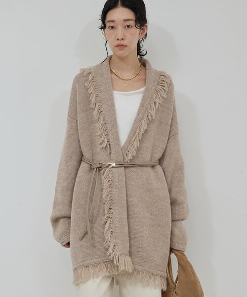 GALLARDAGALANTE（ガリャルダガランテ）の「【25th記念アイテム】フリンジニットガウン（カーディガン/ボレロ・レディース・ベージュ/ホワイト・FREE）」の14枚目の写真
