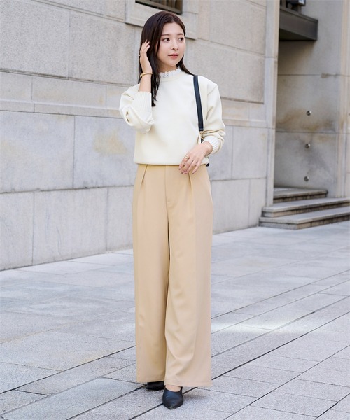 UR'S(ユアーズ)の「シークレットラインワイドパンツ(その他パンツ・レディース・ブラック/ネイビー/ベージュ・L/M/S)」の8枚目の写真