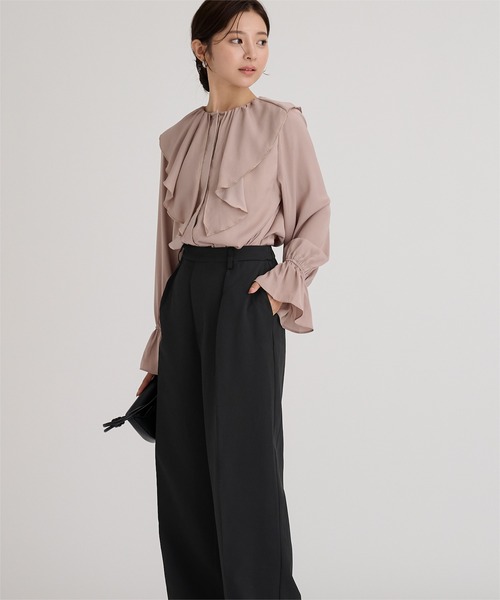 UR'S(ユアーズ)の「シークレットラインワイドパンツ(その他パンツ・レディース・ブラック/ネイビー/ベージュ・L/M/S)」の5枚目の写真
