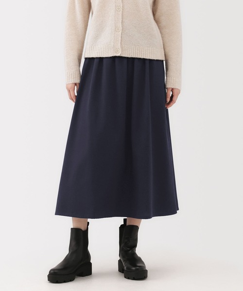 無印良品(ムジルシリョウヒン)の「婦人 起毛タックスカート(スカート・レディース・ダークグリーン/ブラック/ダークネイビー・S/M/L/XL)」の3枚目の写真