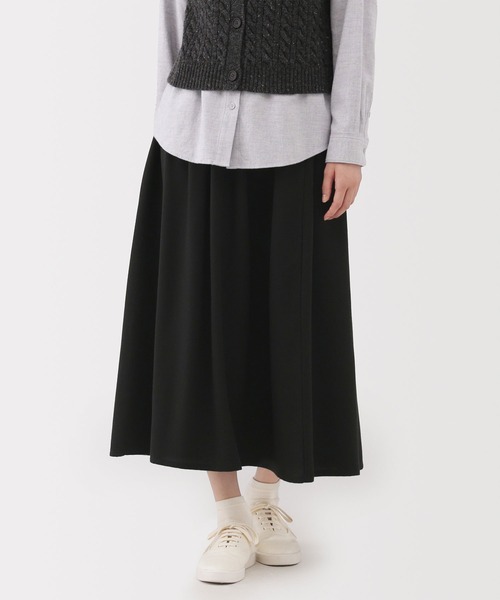 無印良品(ムジルシリョウヒン)の「婦人 起毛タックスカート(スカート・レディース・ダークグリーン/ブラック/ダークネイビー・S/M/L/XL)」の1枚目の写真