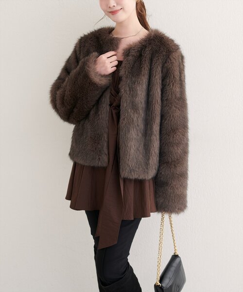 最高級BODY DRESSING Deluxe ミンクファーノーカラージャケット ファー