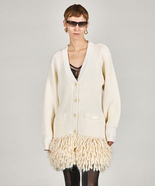 ハンドフリンジニットカーディガン / Hand-Fringed Knit Cardigan