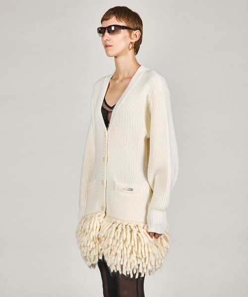 ハンドフリンジニットカーディガン / Hand-Fringed Knit Cardigan