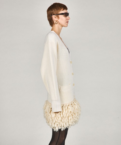 PRANK PROJECT(プランクプロジェクト)の「ハンドフリンジニットカーディガン / Hand-Fringed Knit Cardigan(カーディガン/ボレロ・レディース・ホワイト/ブラック・FREE)」の21枚目の写真