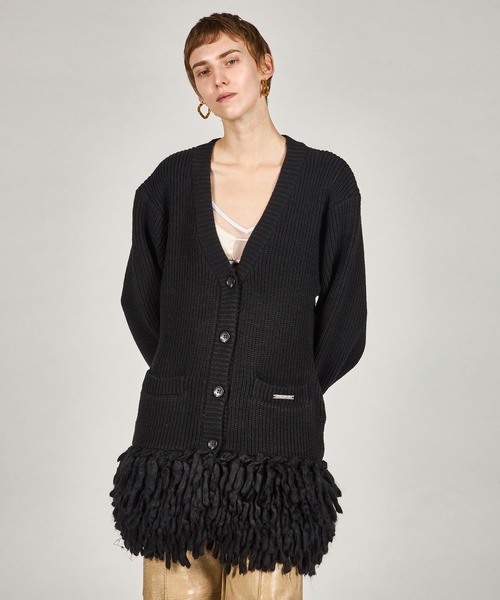 セール】ハンドフリンジニットカーディガン / Hand-Fringed Knit