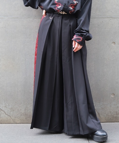 REZEN（リゼン）の「ジャガード切替袴パンツ（その他パンツ・メンズ・ローズ/ブラック/ブルーパープル・SMALL/MEDIUM）」の3枚目の写真