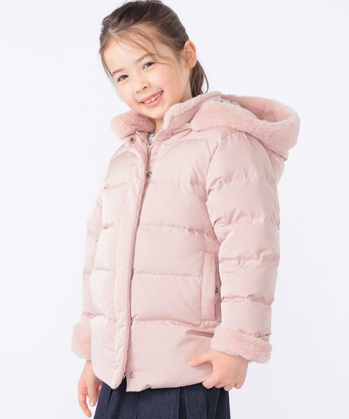 SHIPS（シップス）の「SHIPS KIDS:100～130cm /〈撥水/手洗い可能〉ミディアム丈 リサイクル ダウン フーディー（ダウンジャケット/コート・キッズ・ネイビー/ピンク・100/110/120/130）」の5枚目の写真