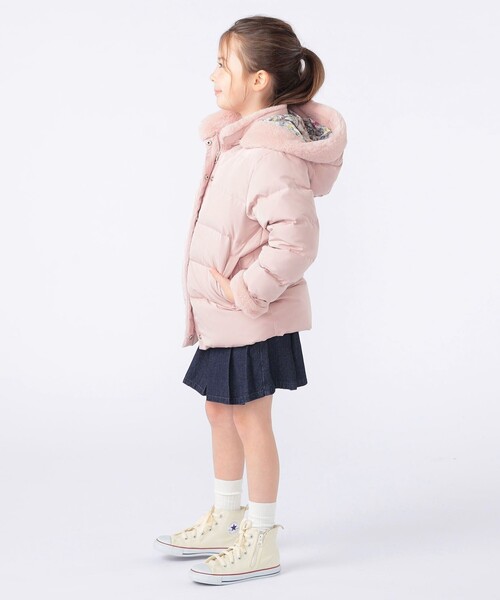 SHIPS（シップス）の「SHIPS KIDS:100～130cm /〈撥水/手洗い可能〉ミディアム丈 リサイクル ダウン フーディー（ダウンジャケット/コート・キッズ・ネイビー/ピンク・100/110/120/130）」の8枚目の写真