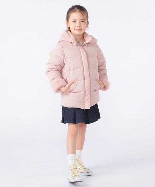 SHIPS（シップス）の「SHIPS KIDS:100～130cm /〈撥水/手洗い可能〉ミディアム丈 リサイクル ダウン フーディー（ダウンジャケット/コート・キッズ・ネイビー/ピンク・100/110/120/130）」の10枚目の写真