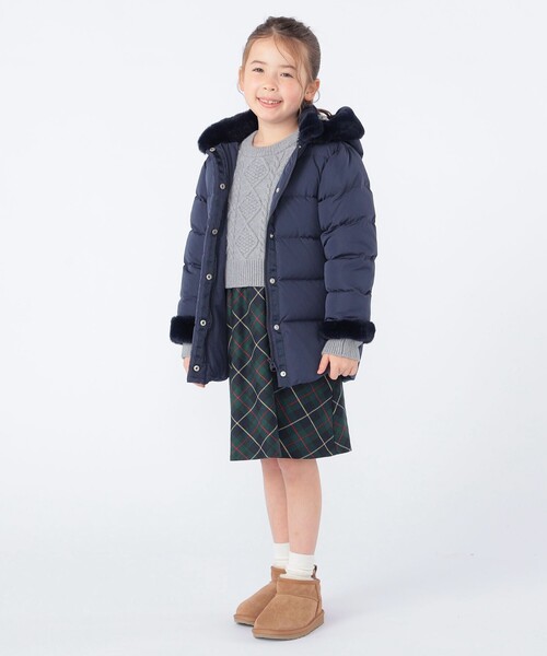 SHIPS（シップス）の「SHIPS KIDS:100～130cm /〈撥水/手洗い可能〉ミディアム丈 リサイクル ダウン フーディー（ダウンジャケット/コート・キッズ・ネイビー/ピンク・100/110/120/130）」の15枚目の写真