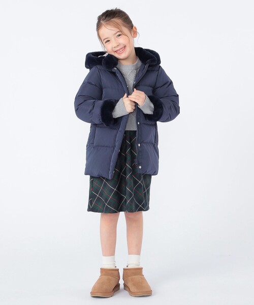 SHIPS（シップス）の「SHIPS KIDS:100～130cm /〈撥水/手洗い可能〉ミディアム丈 リサイクル ダウン フーディー（ダウンジャケット/コート・キッズ・ネイビー/ピンク・100/110/120/130）」の16枚目の写真