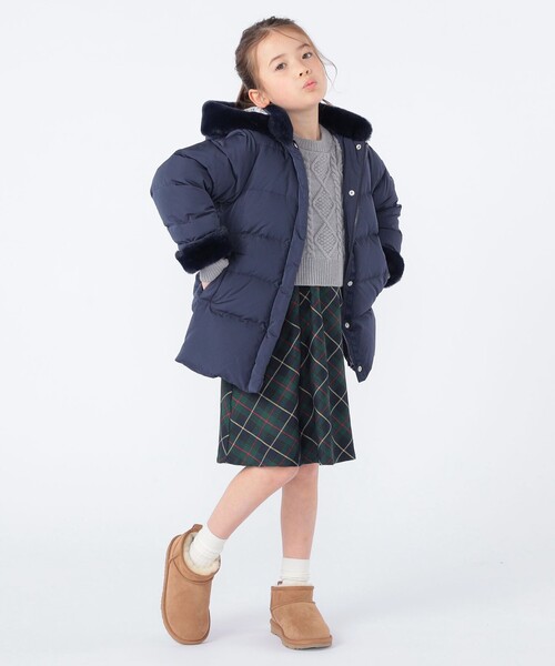 SHIPS（シップス）の「SHIPS KIDS:100～130cm /〈撥水/手洗い可能〉ミディアム丈 リサイクル ダウン フーディー（ダウンジャケット/コート・キッズ・ネイビー/ピンク・100/110/120/130）」の19枚目の写真