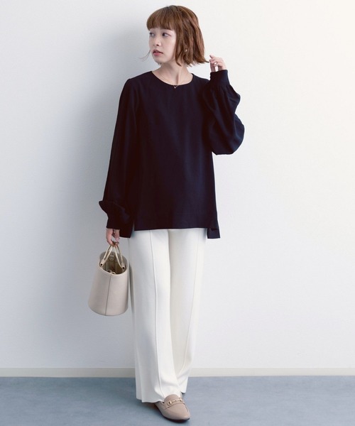 SweetMommy（スウィートマミー）の「【ZOZO限定】センターピンタック ニットワイドパンツ [マタニティ　産前産後]（マタニティウェア/グッズ・レディース・ホワイト/グレー・FREE）」の7枚目の写真