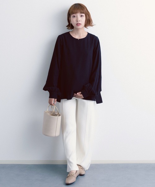 SweetMommy（スウィートマミー）の「【ZOZO限定】センターピンタック ニットワイドパンツ [マタニティ　産前産後]（マタニティウェア/グッズ・レディース・ホワイト/グレー・FREE）」の8枚目の写真