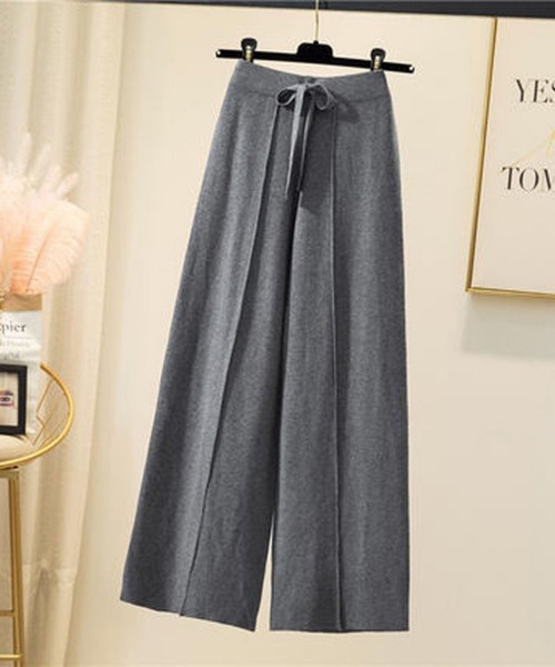 SweetMommy（スウィートマミー）の「【ZOZO限定】センターピンタック ニットワイドパンツ [マタニティ　産前産後]（マタニティウェア/グッズ・レディース・ホワイト/グレー・FREE）」の9枚目の写真