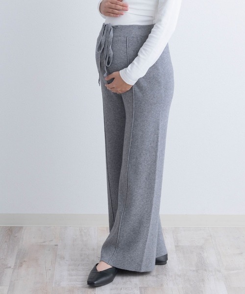 SweetMommy（スウィートマミー）の「【ZOZO限定】センターピンタック ニットワイドパンツ [マタニティ　産前産後]（マタニティウェア/グッズ・レディース・ホワイト/グレー・FREE）」の14枚目の写真