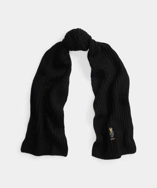 Polo テディベア　黒マフラー POLO RALPH LAUREN（ポロ・ラルフローレン） ポロ ラルフローレン