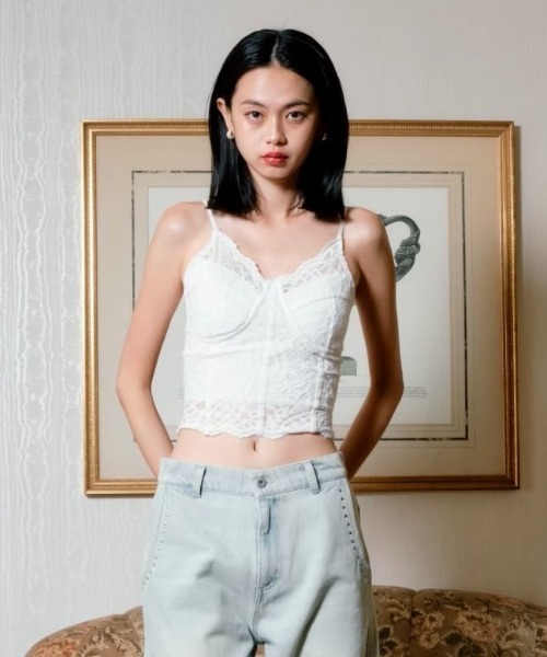 Smyeon(スミョン)の「Soft touch lace camisole/ソフトレースキャミソール(キャミソール・レディース・ホワイト・FREE)」の16枚目の写真