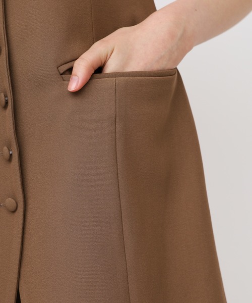 ROYAL PARTY（ロイヤルパーティー）の「ベストレイヤード風オールインワン（つなぎ/オールインワン・レディース・キャメル/ブラック/グレー・FREE）」の7枚目の写真