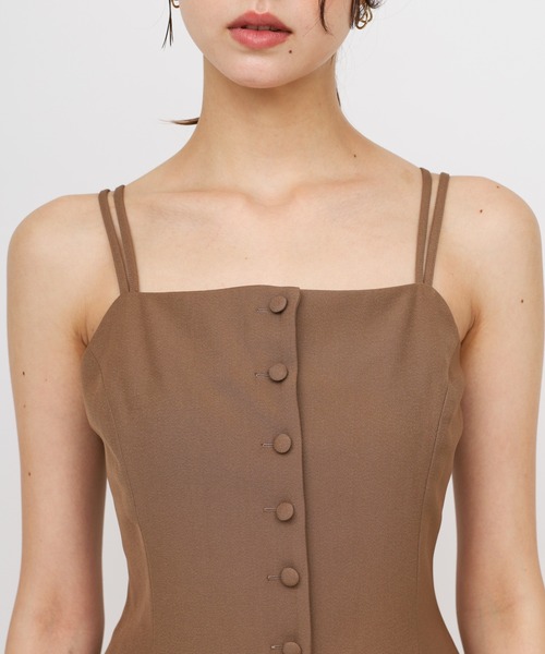 ROYAL PARTY（ロイヤルパーティー）の「ベストレイヤード風オールインワン（つなぎ/オールインワン・レディース・キャメル/ブラック/グレー・FREE）」の4枚目の写真