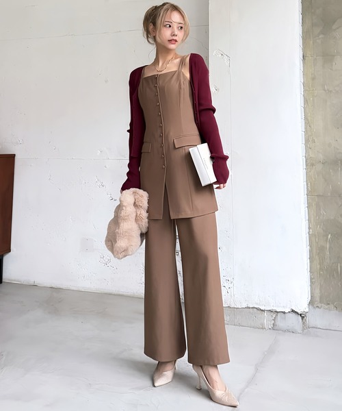 ROYAL PARTY（ロイヤルパーティー）の「ベストレイヤード風オールインワン（つなぎ/オールインワン・レディース・キャメル/ブラック/グレー・FREE）」の14枚目の写真