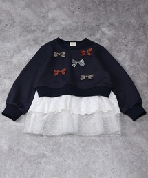 la poche biscuit（ラポシェビスキュイ）の「チェックリボン付きチュールチュニック（チュニック・キッズ）」