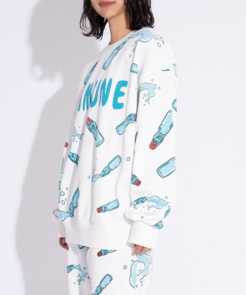 PUNYUS（プニュズ）の「【新サイズ】フード総柄スウェット(RAMUNE)（スウェット・レディース・サックスブルー・1/2/3/4/5）」の4枚目の写真